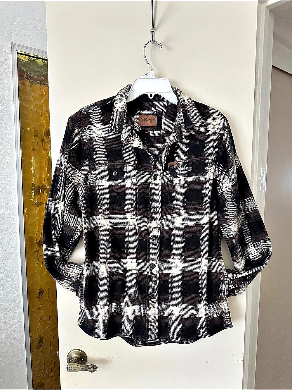 Orvis Classic Collection Plaid Flannel Shirt Black & White